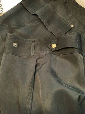 Diane Von Furstenberg Black silk Utility Pants With Adjustable Tabs & Pockets